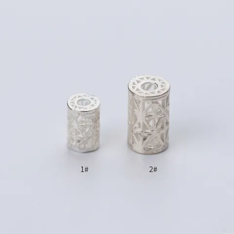 Perles Cylindriques Ajourées en Argent Sterling 925 Tube d'Espacement pour DIY Fabrication de Bijoux Bracelet Collier