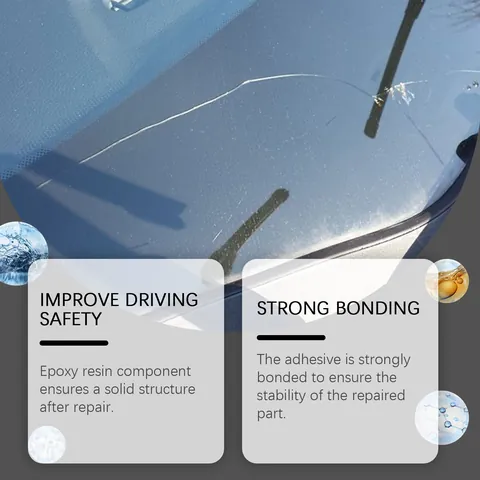 Homonth Windshield Crack Repair Kit For Car Glass Scratches Repairs 20ml Resin Adhesive Tool With Scraper And Curing Films