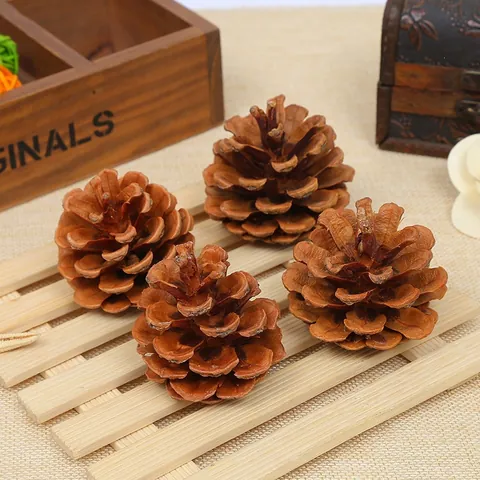 Natural Dried Pine Cones For Christmas Decoration Handmade DIY Crafts Photography Props Rustic Wooden Ornaments For Home Party School Ornaments