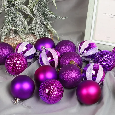 Decoración de Navidad Bolas Colgantes Juego de Bolas de Navidad Pintadas para Colgante Árbol de Navidad Adornos Galvanizados Caja de Regalo