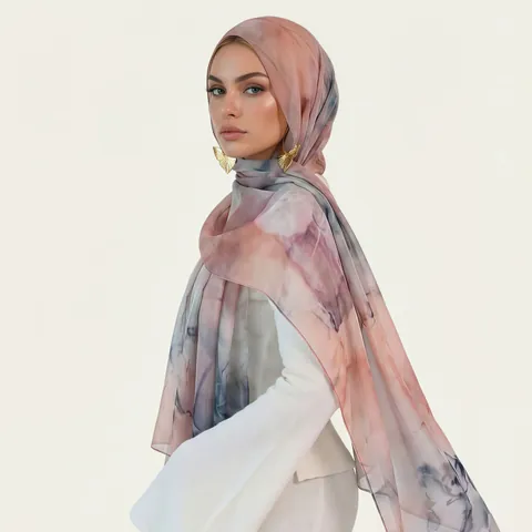 Women Fashion Watercolor Gradient Striped Rayon Scarf Double Needle Printed Long Shawl Casual Bohemian Hijab Wrap Scarf