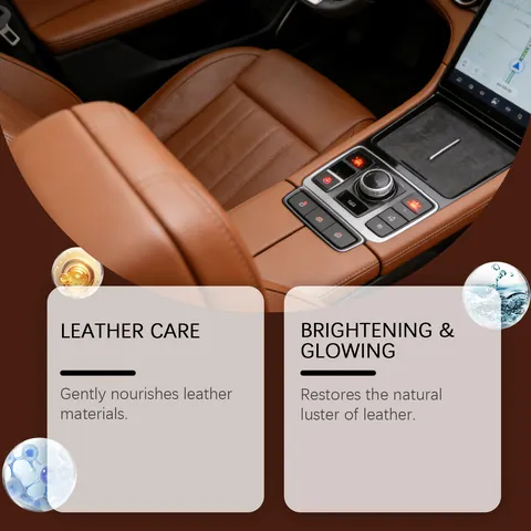 Brunizo Cera para el Cuidado del Cuero Acondicionador de Interiores de Automóviles Limpiador Nutritivo Profundo para Asientos de Cuero Muebles Zapatos Bolsos