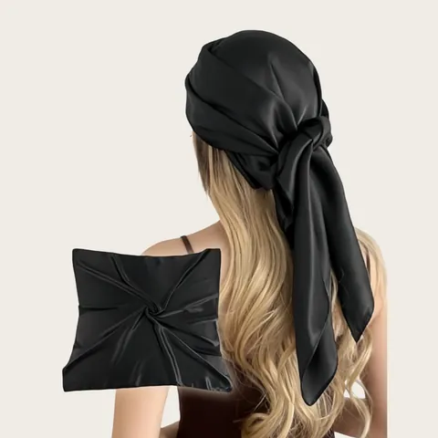 Women's Large Square Satin Scarf Solid Color Silk Feel Headscarf Elegant Neck Scarf Fashion Hair Tie Scarf For Vacation Daily Wear