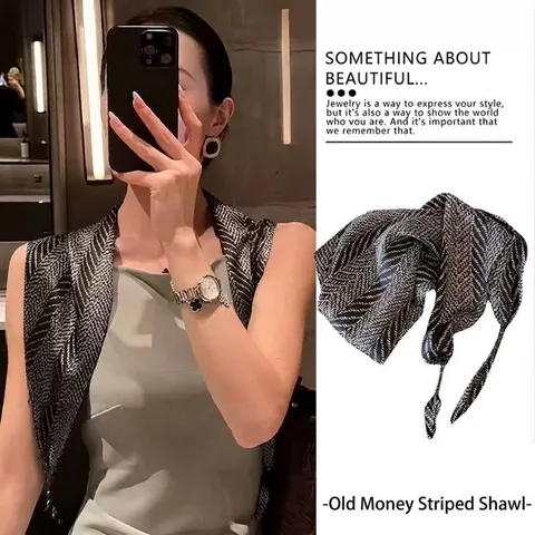Women Elegant Satin Triangle Scarf Printed Herringbone Paisley Waist Wrap Scarf French Retro Light Luxury Multi Style Scarf