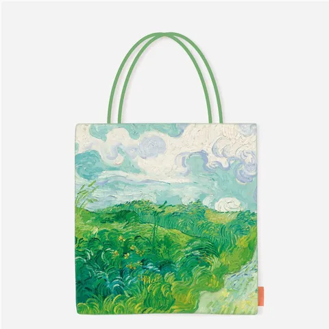 Van Gogh Oil Painting Printed Polyester Tote Bag Large Capacity Artistic Canvas Style Shoulder Bag For Women School Daily