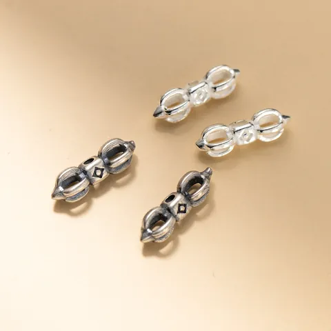 925 Sterling Ασημένιες Χάντρες Διαχωριστικά Βάτζρα για Κατασκευή Κοσμημάτων DIY Χειροποίητο Βραχιόλι Κολιέ Αντίκα Ασημί Θρησκευτικές Χάντρες