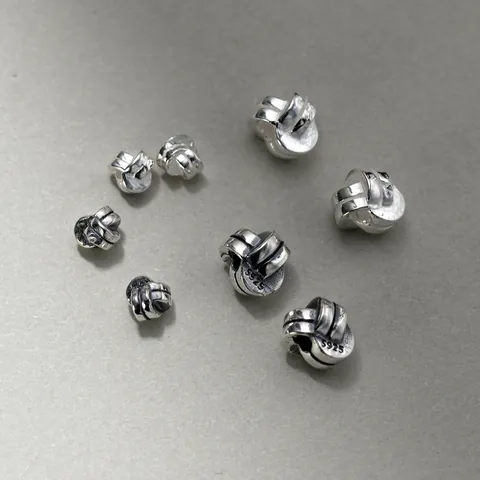 Perles Intercalaires Tissées à Nœud Triangulaire en Argent Sterling 925 Style Vintage Oxydé Accessoires de Bijoux DIY