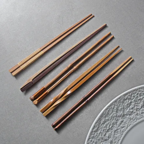 Japanese Vintage Carbonized Wood Chopsticks Reusable Handcrafted Pointed Bamboo Chopsticks For Sushi Ramen Home Dining Kitchen Tableware