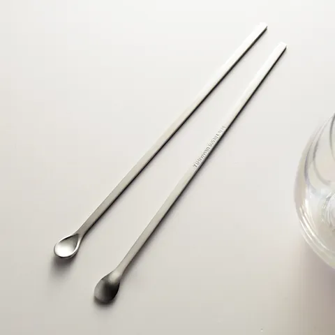 Cuillère à Mélanger en Acier Inoxydable 304 à Long Manche Mat pour Café Cocktail Miel Style Rétro Minimaliste