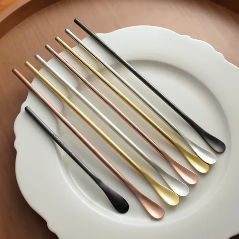 304 Stainless Steel Long Handle Coffee Stirring Spoon Mirror Matte Finish For Coffee Milk Honey Tea Party Drink Spoon