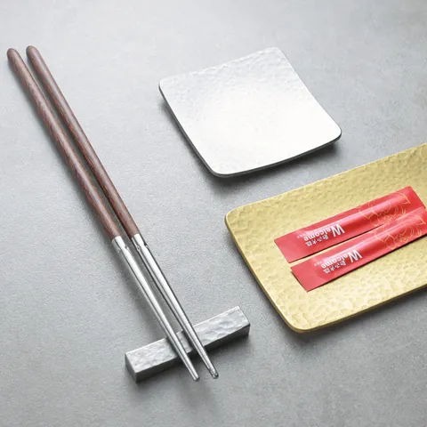 Creative Hammered 304 Stainless Steel Chopstick Rest Snack Plate Towel Tray For Hotel Restaurant Dinnerware Silver Gold Storage Dish