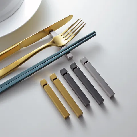 304 Stainless Steel Chopstick Rest Minimalist Spoon Holder Brushed Metal Tableware Rest For Restaurant Hotel Kitchen Decor