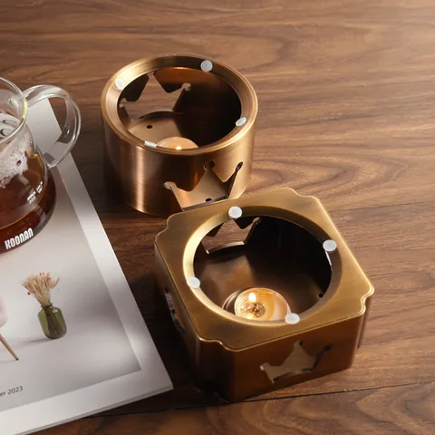 Moderner Edelstahl Teewärmer Basis Kreatives Kronen Hohl Design Tee Heizständer Für Kerzenheizung Dufttee Kaffeehalter