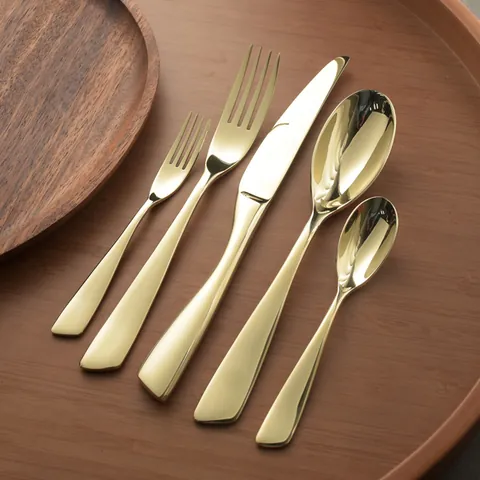 304 Stainless Steel Gold Cutlery Mirror Polished Western Knife Fork Spoon Minimalist Dinnerware Tableware For Wedding Banquet Restaurant Home Dining Collection