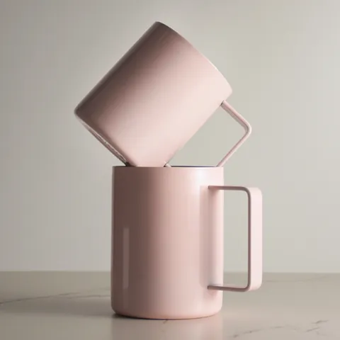 316 Roestvrijstalen Dubbellaagse Koffiemok Geïsoleerde Thermische Beker Voor Koud Warm Water Sap Roze Matte Mok Met Handvat