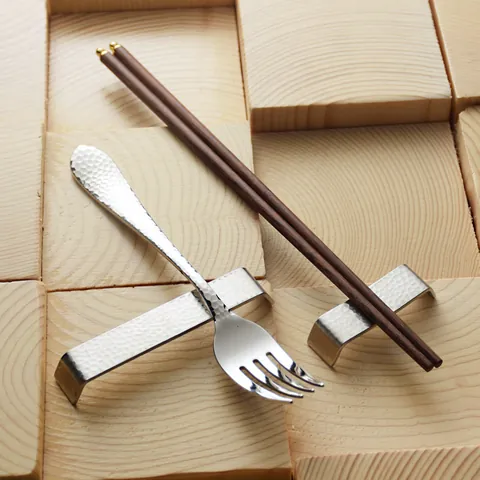 Reiskuchen Form Gehämmert 304 Edelstahl Stäbchenablage Löffelhalter Minimalistisches Geschirrständer Für Zuhause Restaurant Silber Rack
