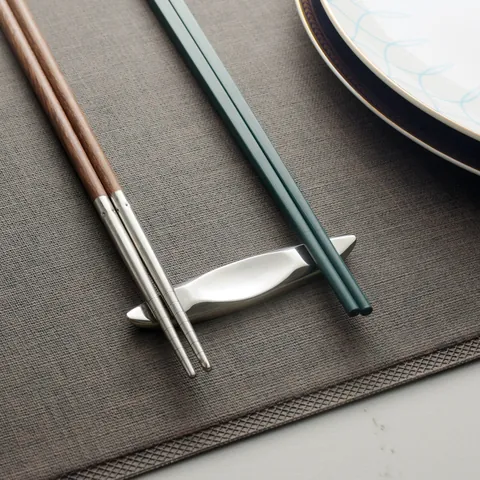 Repose-baguettes en Acier Inoxydable 304 Créatif Forme de Lingot Minimaliste Nordique Support de Cuillère Vaisselle Argent