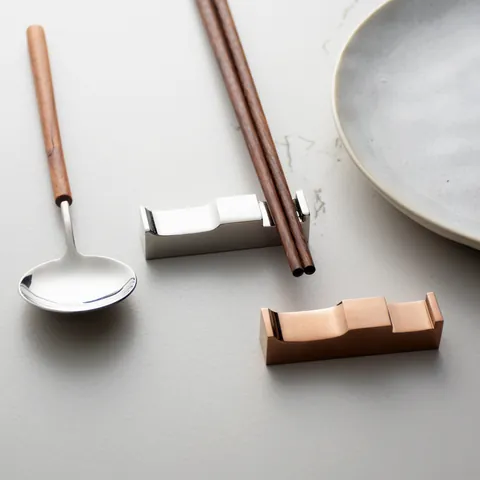 Modern Stainless Steel Chopstick Rest Spoon Holder Mirror Polished Metal Rack Table Decor For Restaurant Hotel Home Kitchen
