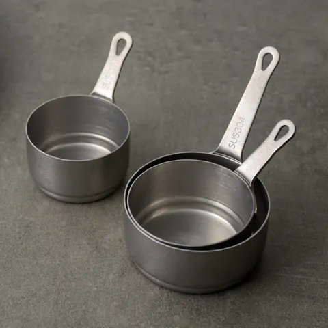 Retro 304 Stainless Steel Measuring Spoon Set Snowflake Sand Matte Kitchen Baking Tools Coffee Powder Measuring Cup