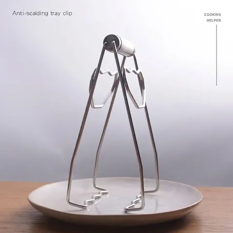 304 Edelstahl Anti-Verbrühung Küche Schüssel Clip Ergonomischer Tellerheber Wärmeisolierter Geschirrgreifer Für Hausgemachtes Kochen