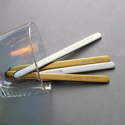 304 Stainless Steel Creative Popsicle Stick Shape Stirring Rod Long Handle Coffee Spoon Mirror Polished Dessert Stirrer