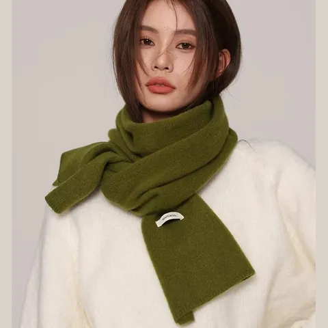 Damen Hochwertige 100% Australische Wolle Strickschal Warm Einfarbig Langer Schal Eleganter Winter Pashmina Accessoire Für Damen