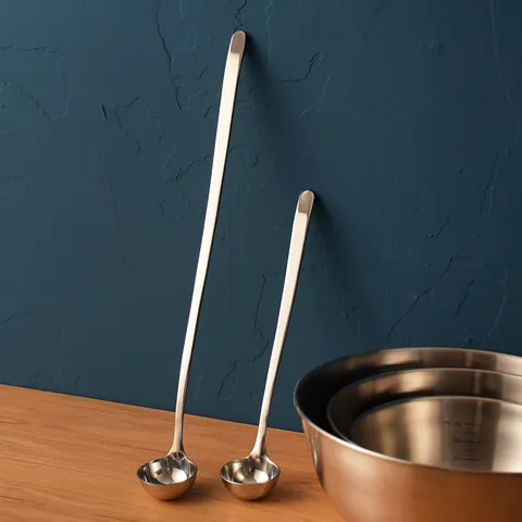 304 Stainless Steel Long Handle Seasoning Spoon Mirror Polished Kitchen Honey Oil Wine Measurement Ladle Silver Cookware
