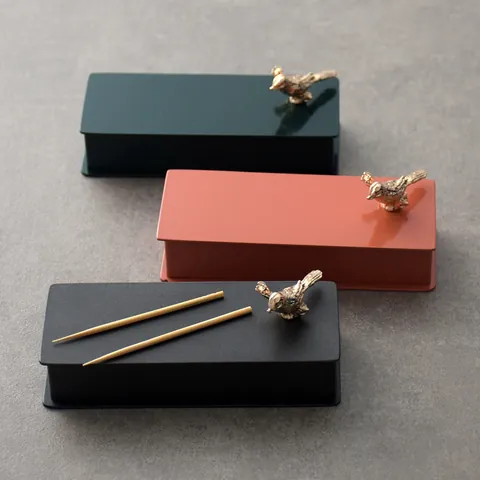 Creative Magpie Stainless Steel Toothpick Box Light Luxury Bird Decor Toothpick Storage Case For Living Room Restaurant Hotel