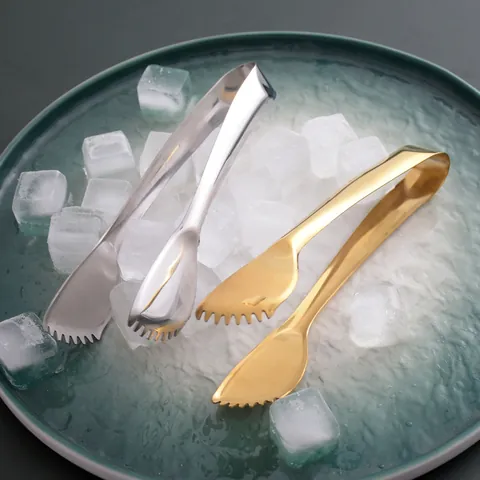 304 Stainless Steel Serrated Food Tongs Kitchen BBQ Tongs Mirror Polished Ice Bread Steak Clips For Buffet Cooking Tools
