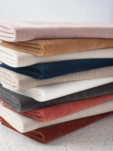 High-End Chenille Fabric For Curtains Sofa Covers Cushions Solid Color Simple Faux Linen Polyester Decorative Fabric For Home Decor