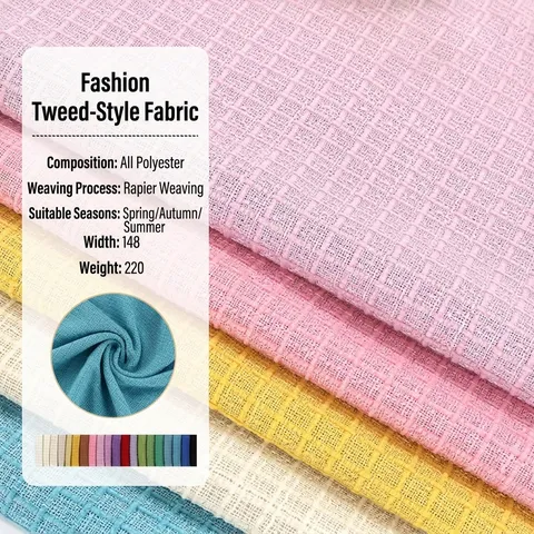 Moderne Élégant Tissu en Polyester Style Tweed Tissu Cardé Matériau À Plaid Avec Fil Métallique Scintillant Pour Vêtements Robe Costume Couture Bricolage Décoration Maison