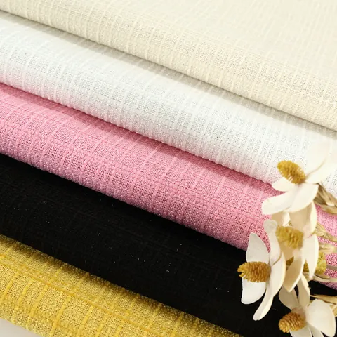 Polyester Carded Tweed Fabric Plaid Pattern Elegant Style Sewing Material For Fashion Garment Coat Sofa DIY Craft Fabric