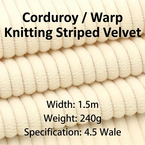 Warp Knitted Corduroy Fabric 100% Polyester Striped Texture DIY Material For Sofa Cushion Apparel Pet Supplies Home Decor