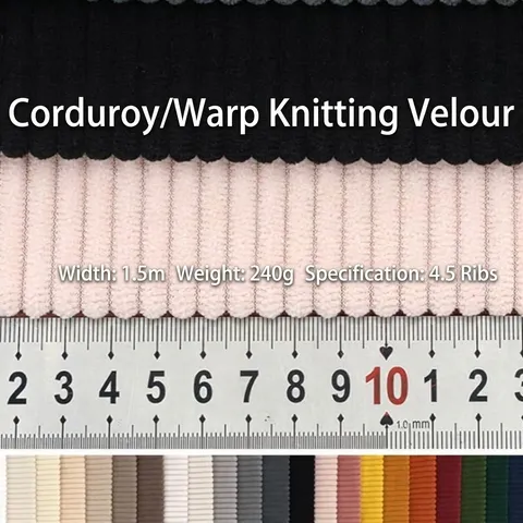 Warp Knitted Corduroy Fabric 100% Polyester Striped Texture DIY Material For Sofa Cushion Apparel Pet Supplies Home Decor