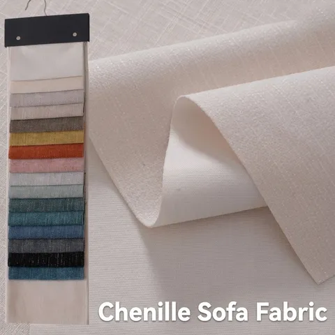 Tela de Chenilla Premium Material de Tapicería a Rayas Engrosado Poliéster Color Sólido para Fundas de Sofá Almohadas Costura DIY