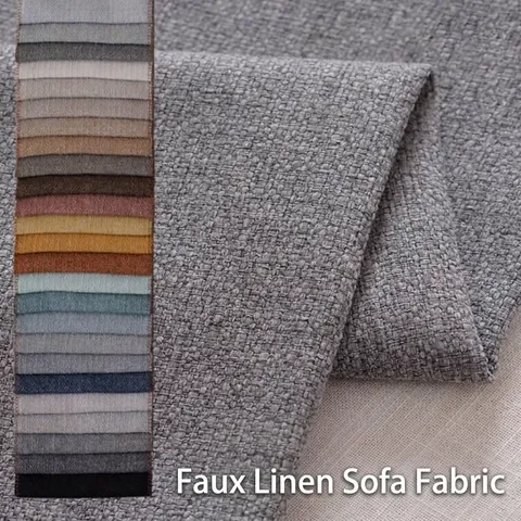 Verdickter Polsterstoff in Leinenoptik 100% Polyester Einfarbig Grob Gewebter Stoff Für Sofabezug Kissenbezug Möbel Heimtextilien