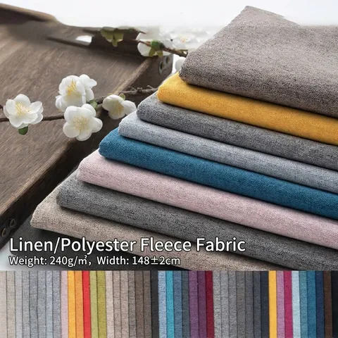 Einfarbig Gebürsteter Polyesterstoff Leinenoptik Sofa Polstermaterial Für Sitzbezug Kissen Tasche Home Decor Nähstoff