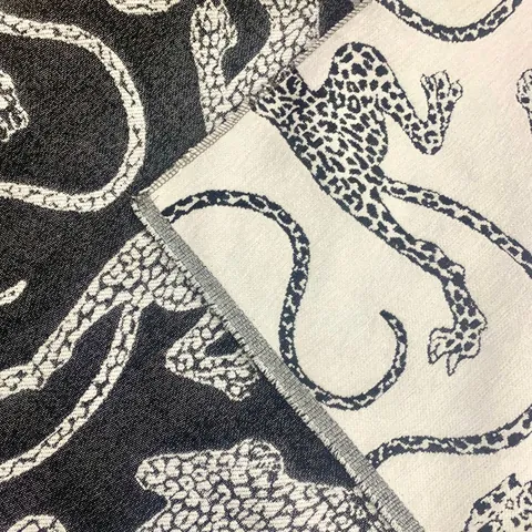 American Retro Leopard Chenille Jacquard Fabric For DIY Table Runner Sofa Cover Curtain Pillow Home Decorative Fabric
