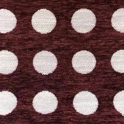 High Grade Yarn-Dyed Jacquard Chenille Fabric Thick Double Sided Vintage Polka Dot Upholstery Fabric For Sofa Home Decor