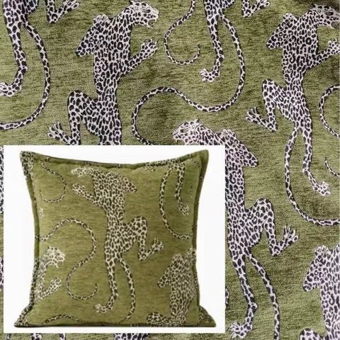 Tissu Jacquard Imprimé Léopard Rétro Motif Animal Luxe Tissu Chenille Pour Tapisserie Canapé Oreiller Rideau Décoration