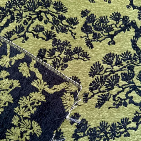Tessuto Jacquard di Ciniglia con Albero di Pino Vintage Tessuto Tinto in Filo di Poliestere per Cuscino Divano Arredamento