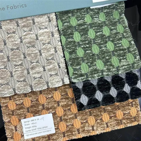 Thickened Geometric Jacquard Chenille Fabric Modern Round Pattern Polyester Upholstery Fabric For Bags Pillows Home Decor DIY Sewing