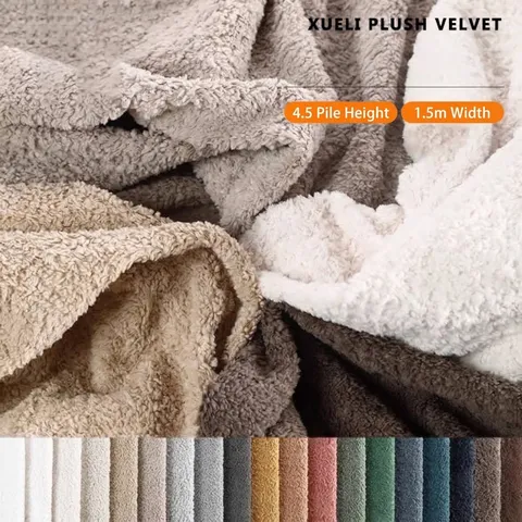 Ύφασμα Ταπετσαρίας Xueli Plush Velvet για Κάλυμμα Καναπέ Καρέκλες Τραπεζομάντηλο DIY Διακόσμηση Σπιτιού Ενισχυμένο Ανθεκτικό Φλοκωτό Ύφασμα με το Μέτρο