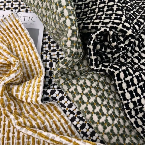 Vintage Medieval Style Jacquard Fabric Clover Geometric Pattern Polyester Upholstery Material For Sofa Chair Cushion Cover DIY