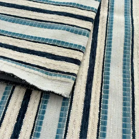 Jacquard Striped Chenille Fabric Thick Polyester Upholstery Material For Sofa Cushion Cover DIY Sewing Home Decor Craft Background Wall Cloth