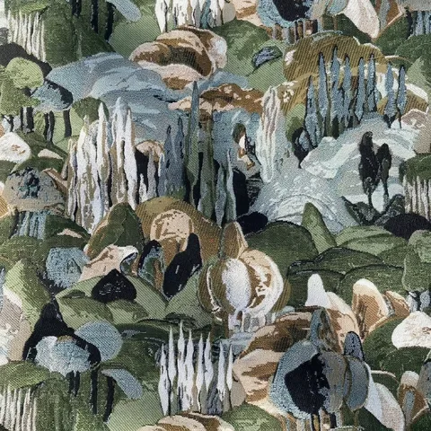 Tessuto per Divano Jacquard di Lusso in Poliestere Nuovo Stile Cinese Pittura di Paesaggio Astratto Tessuto per Cuscini Arredo Casa