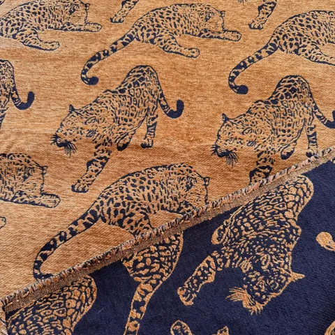 Tessuto per Arredamento in Ciniglia Jacquard con Motivo Leopardato Maillard per Divano Sedia Fodera per Cuscino Materiale Decorativo