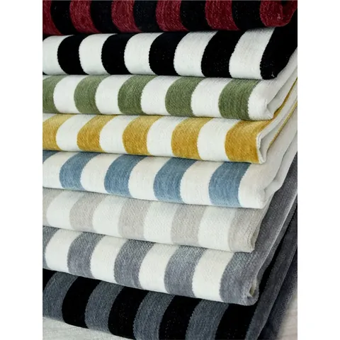 Spesso Tessuto di Ciniglia a Righe Tinto a Nodo Materiale a Maglia Jacquard per Copridivano Cuscino Fai da Te Artigianato Cucito Casa Tessuto Decorativo