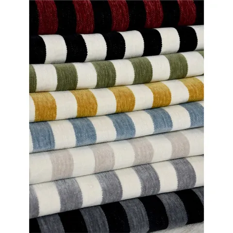 Spesso Tessuto di Ciniglia a Righe Tinto a Nodo Materiale a Maglia Jacquard per Copridivano Cuscino Fai da Te Artigianato Cucito Casa Tessuto Decorativo