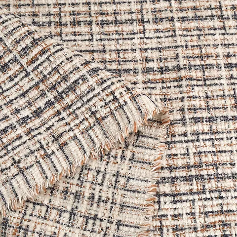 Plaid Chenille Fabric Chanel Style Tweed Material For Clothing Pillow Case Home Decor Autumn Winter DIY Sewing Fabric